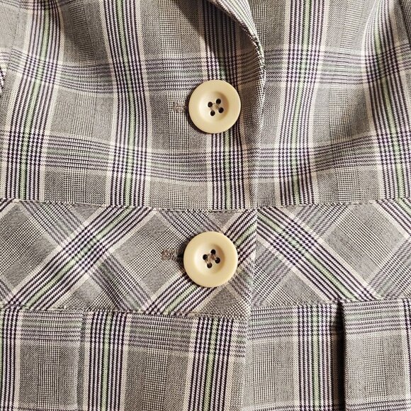 Vintage  I.e Adult Women Business Blazer Jacket Brown Striped Size 8 - Picture 7 of 12